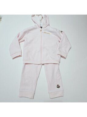 nwt Moncler Baby Girl’s - 18/24 mths, 2, 3,‎ Two-Piece Set hoodieTrack Suit Pink